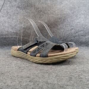 Earth Origins Shoe Women 6.5 Sandal Slide Adjustable Comfort Casual Leather Navy